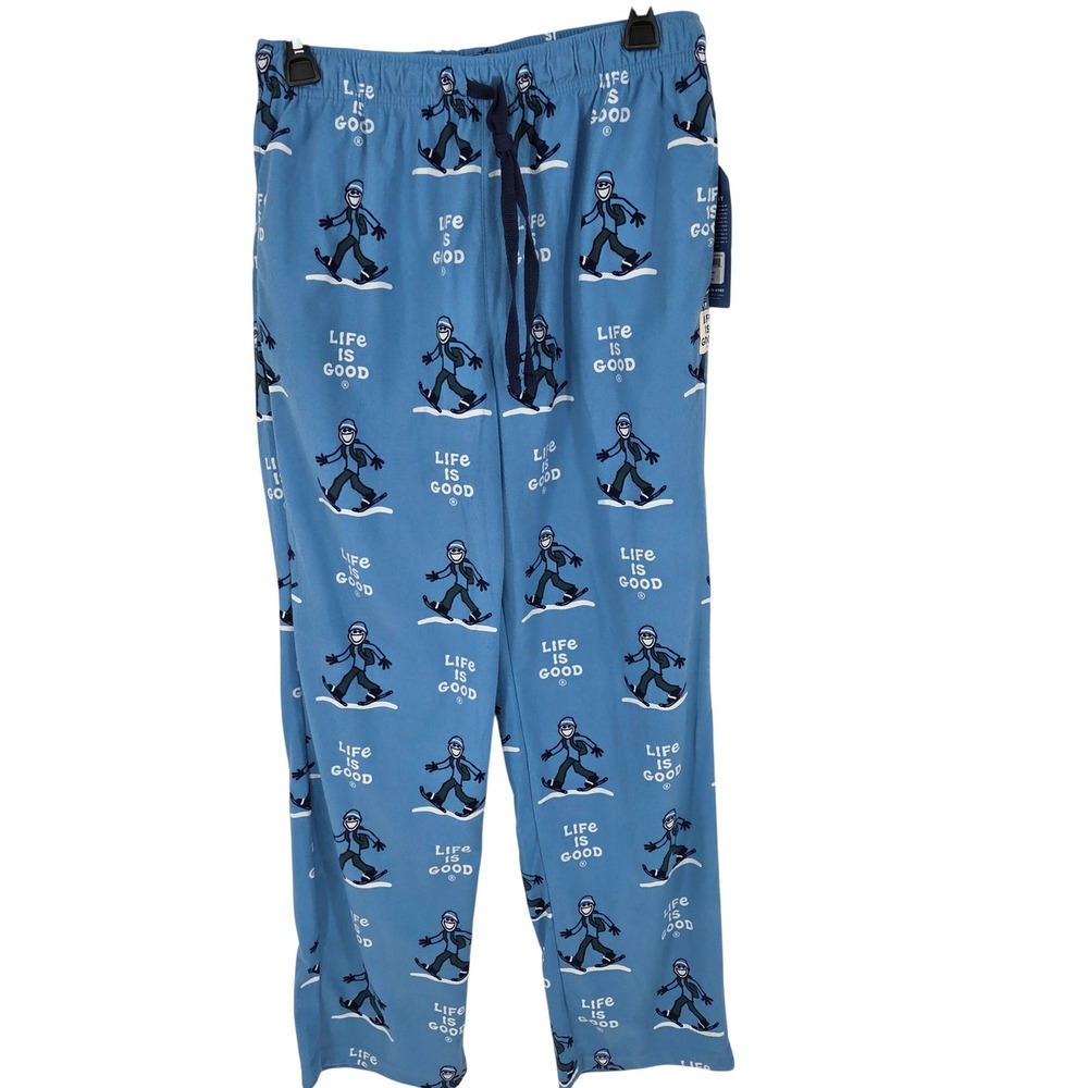 NWT Life is Good Pajama Pants Mens Skiing Print Sleepwear Loungewear